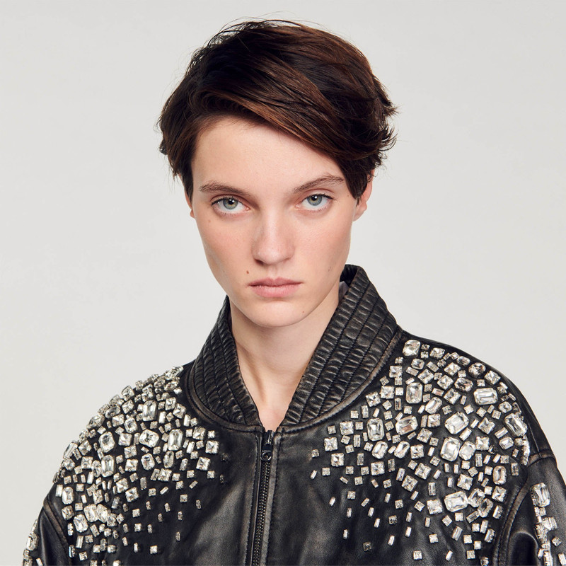 crystal-embellished leather jacket 4