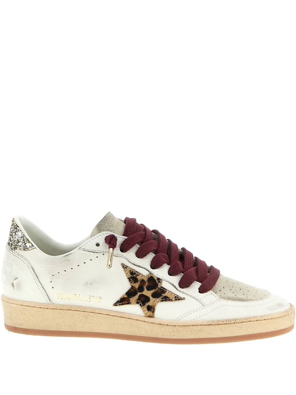 star-patch leather sneakers - 1