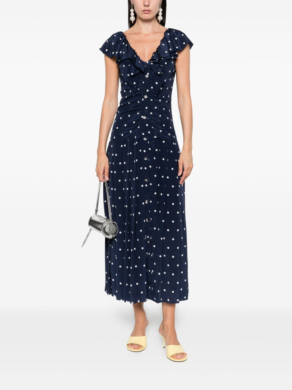 polka dot-print ruffled dress - 2