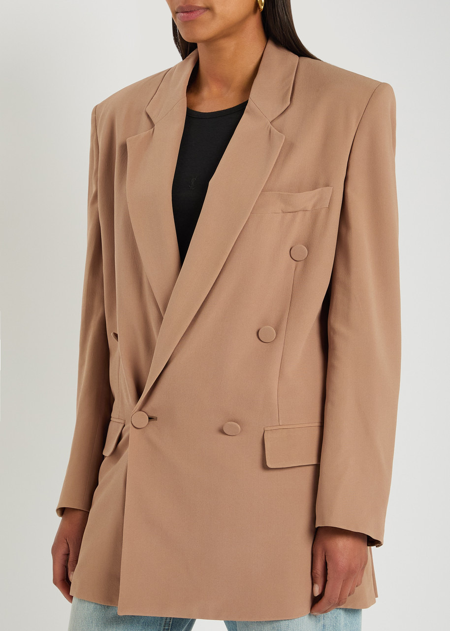 Yves Saint Laurent Manteau Oversized Silk-chiffon Blazer - 2