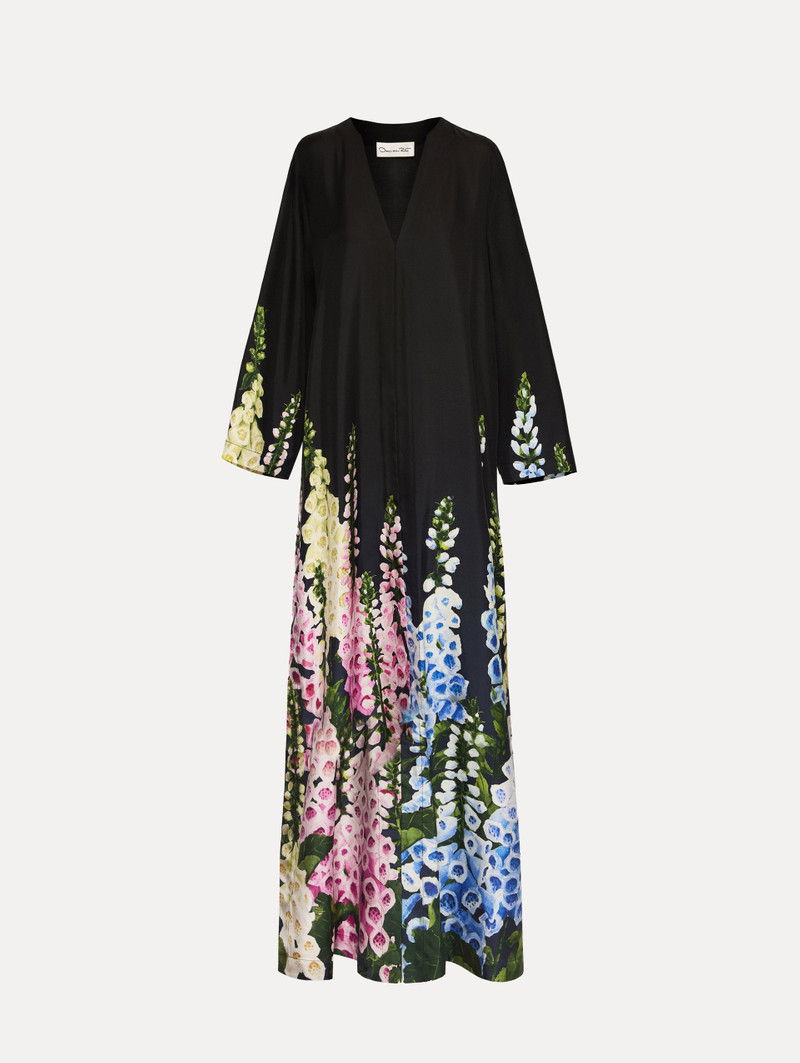 DEGRADÉ FOXGLOVE SILK TWILL CAFTAN 1