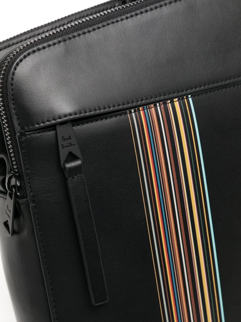logo-print leather laptop bag - 3