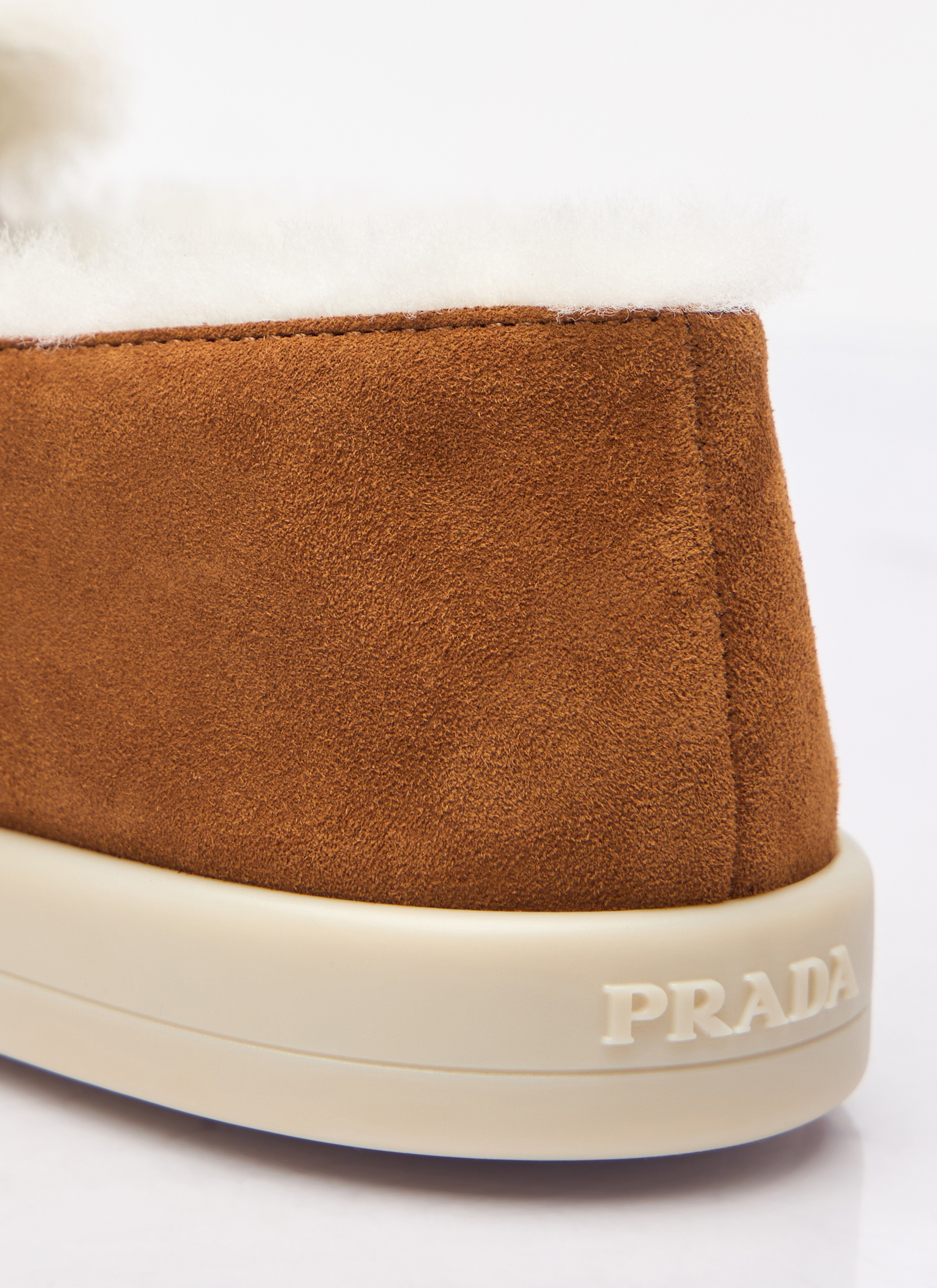 Prada Women Suede And Shearling Loafers - 6