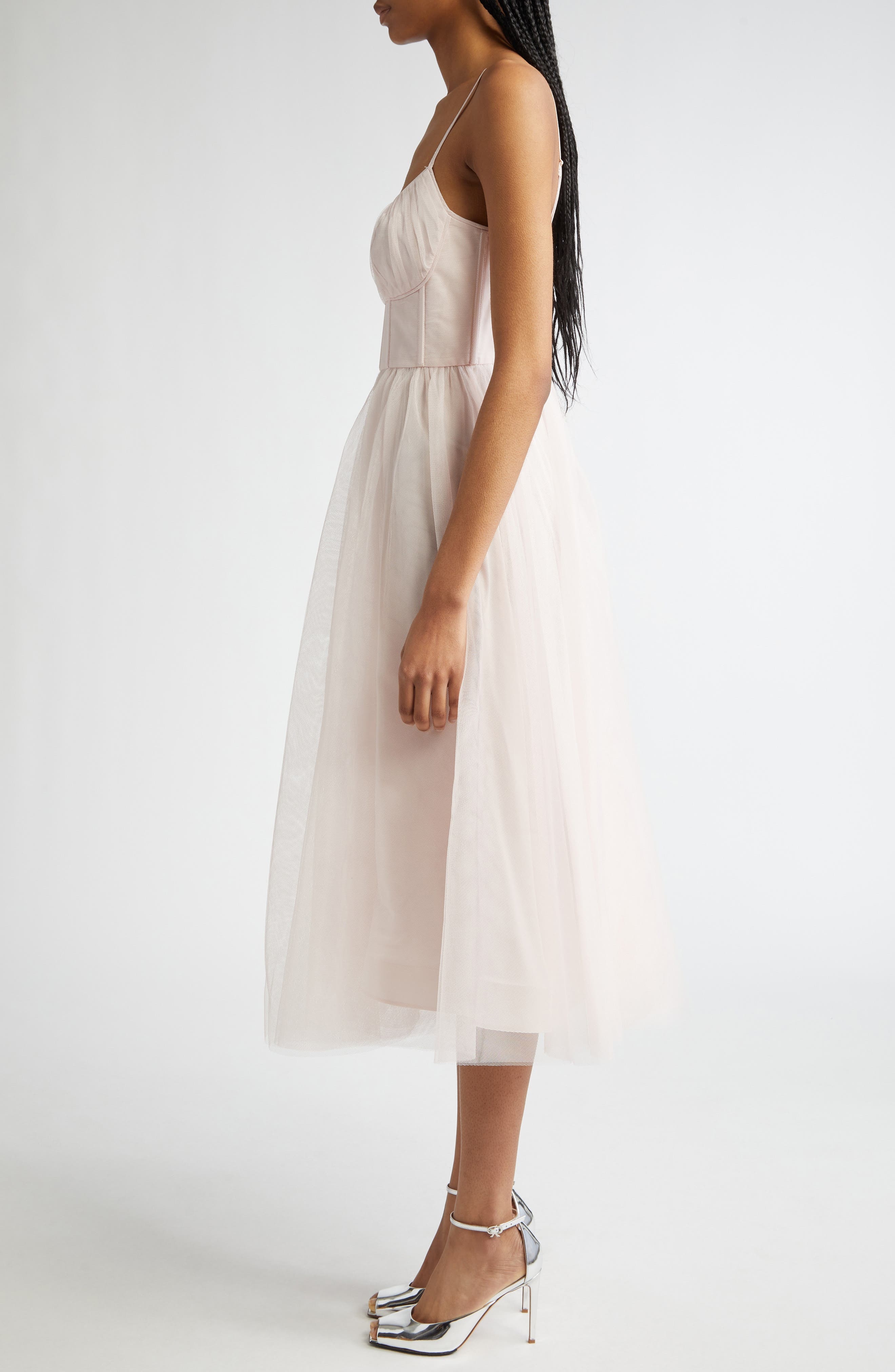 Zimmermann Corset Bodice Tulle Dress in Pale Pink at Nordstrom - 3