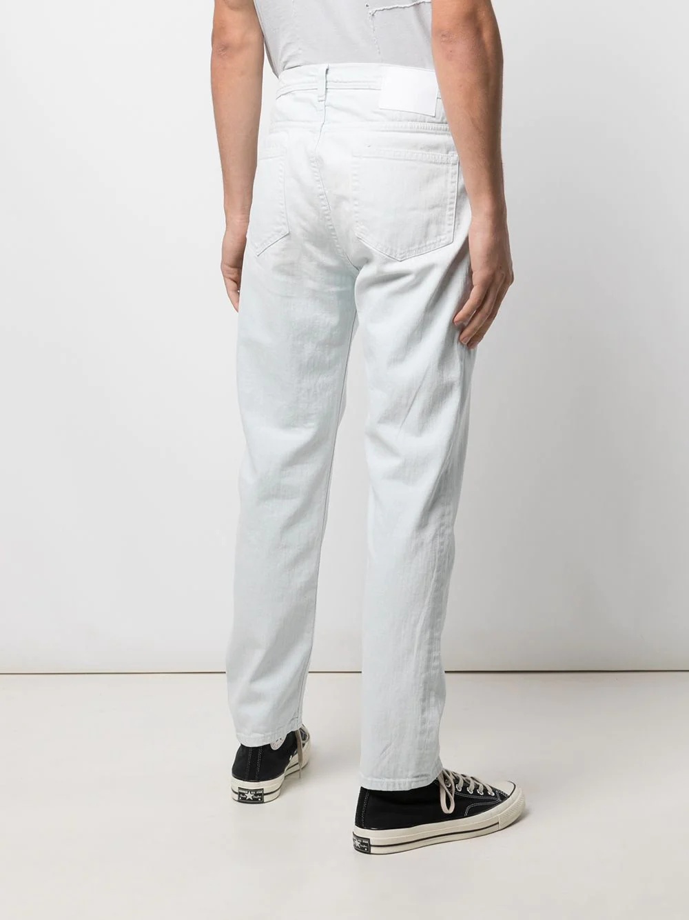 bleach-wash tapered-leg jeans - 4