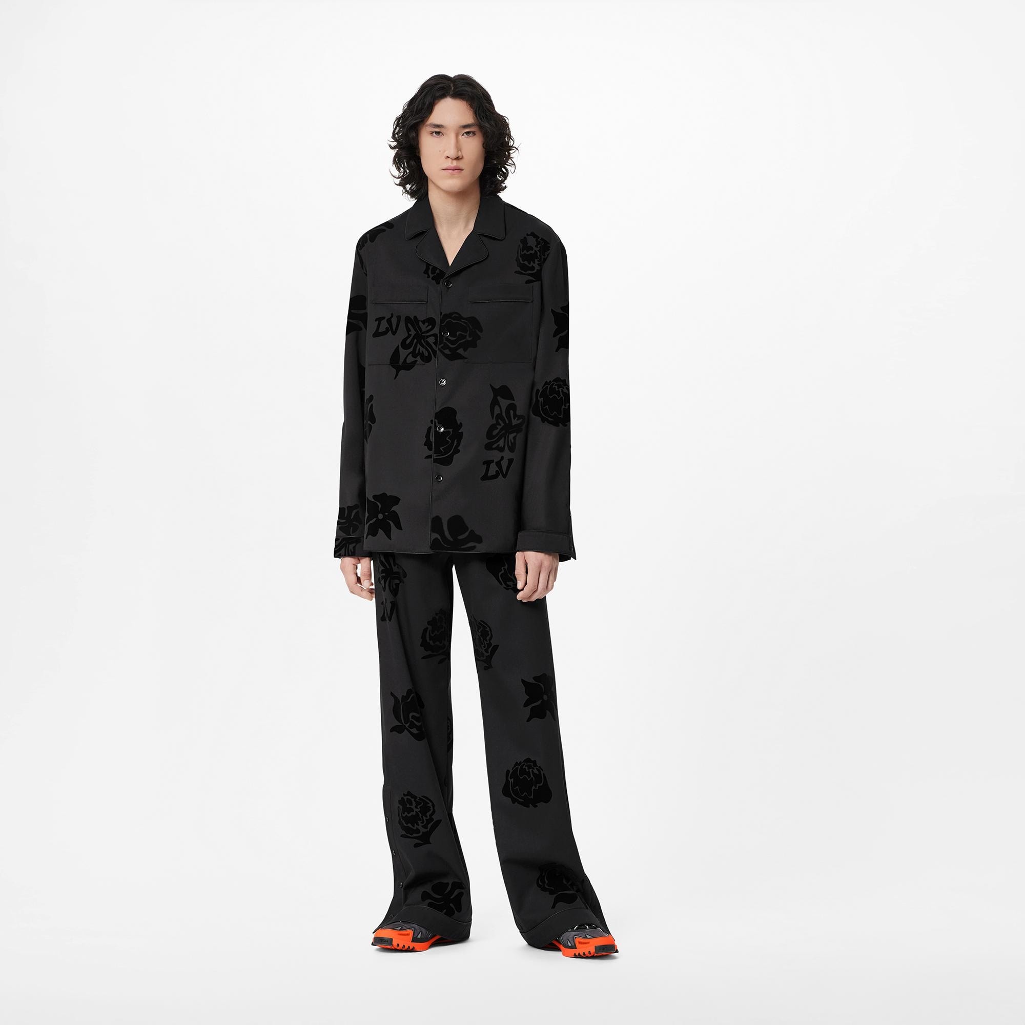 Flower Flock Pyjama Shirt - 2