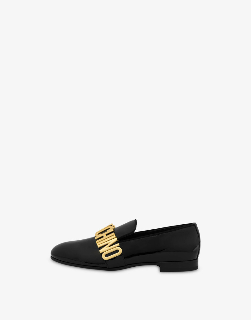 METAL LETTERING PATENT LEATHER LOAFERS 2