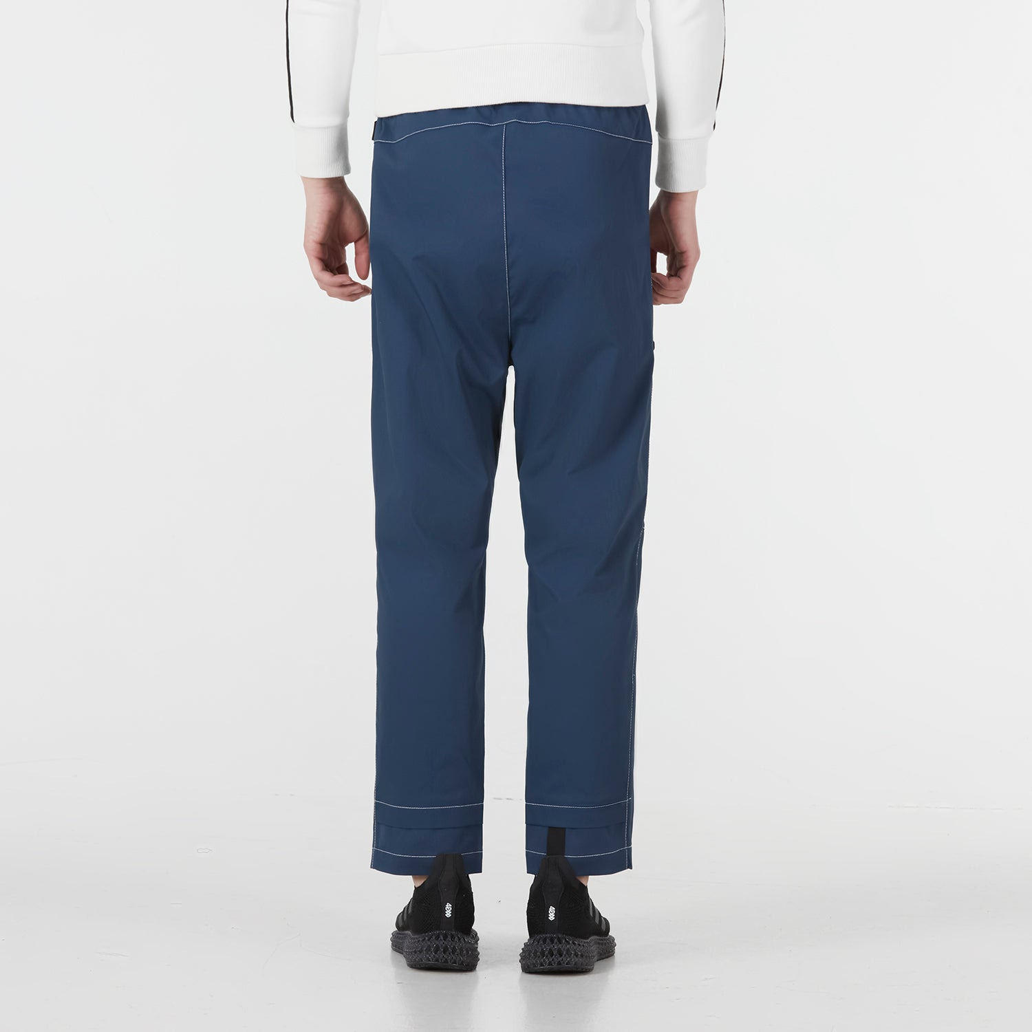 Men's adidas Solid Color Belt Woven Sports Pants/Trousers/Joggers Blue HM7470 - 4