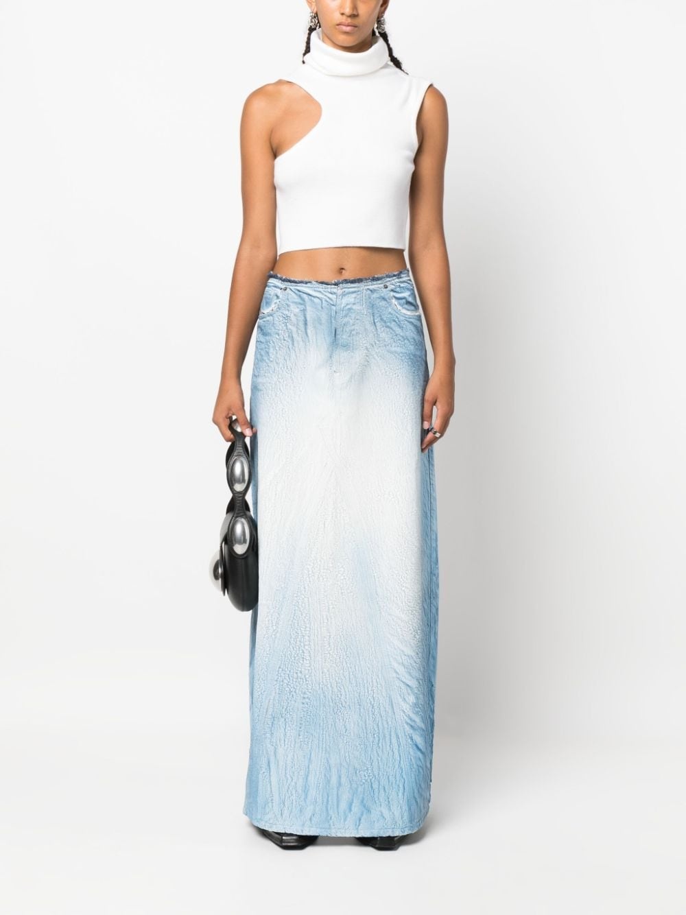 washed A-line lyocell maxi skirt - 2