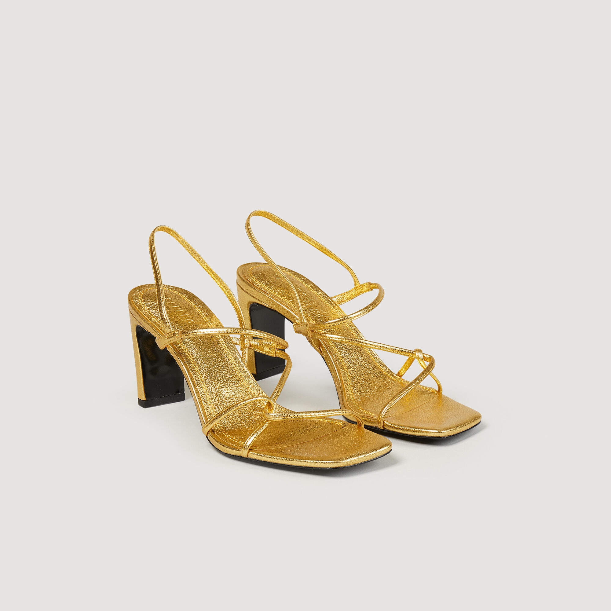 EMBOSSED LEATHER SANDALS - 3