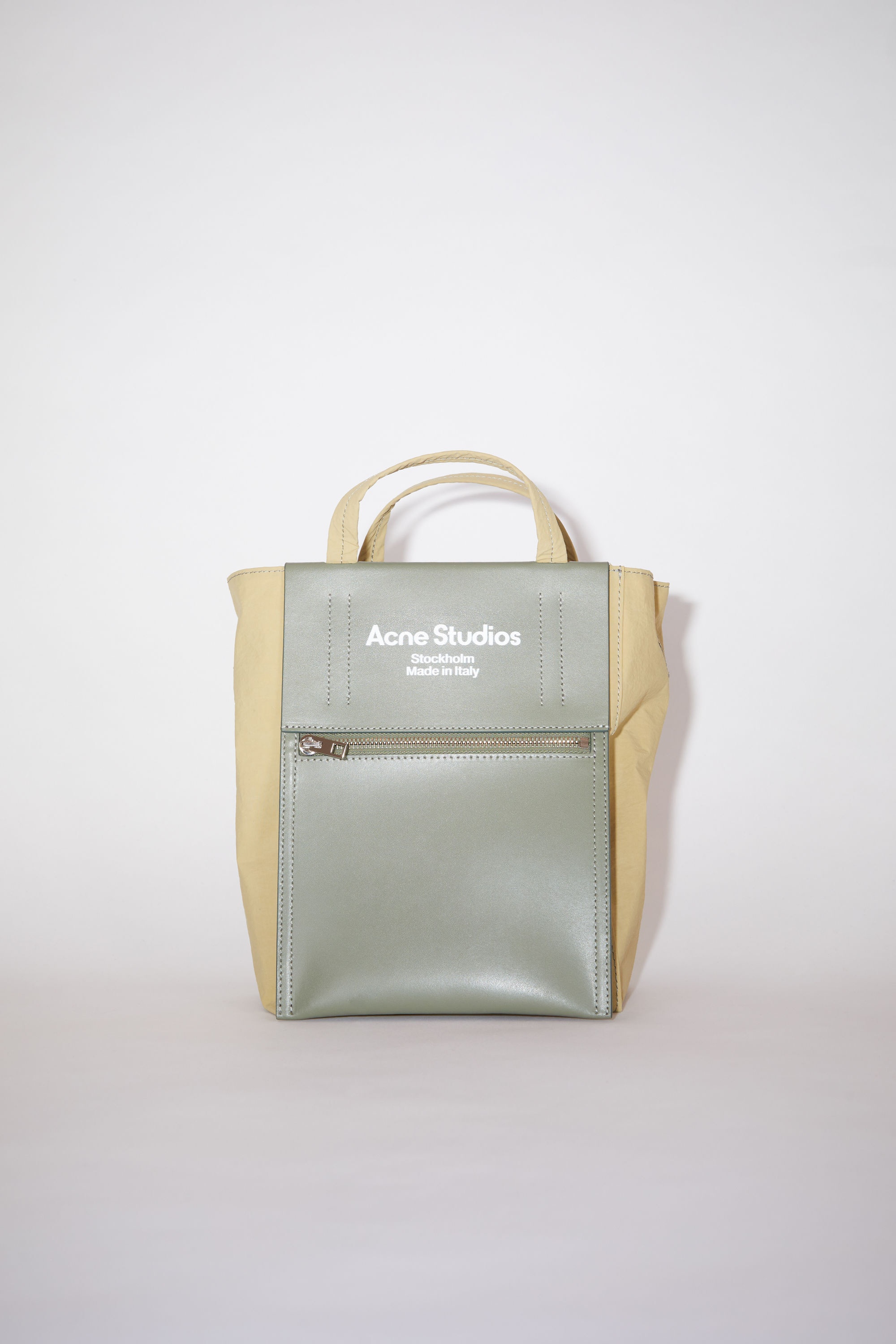 PAPERY NYLON TOTE BAG - Olive green/green - 1