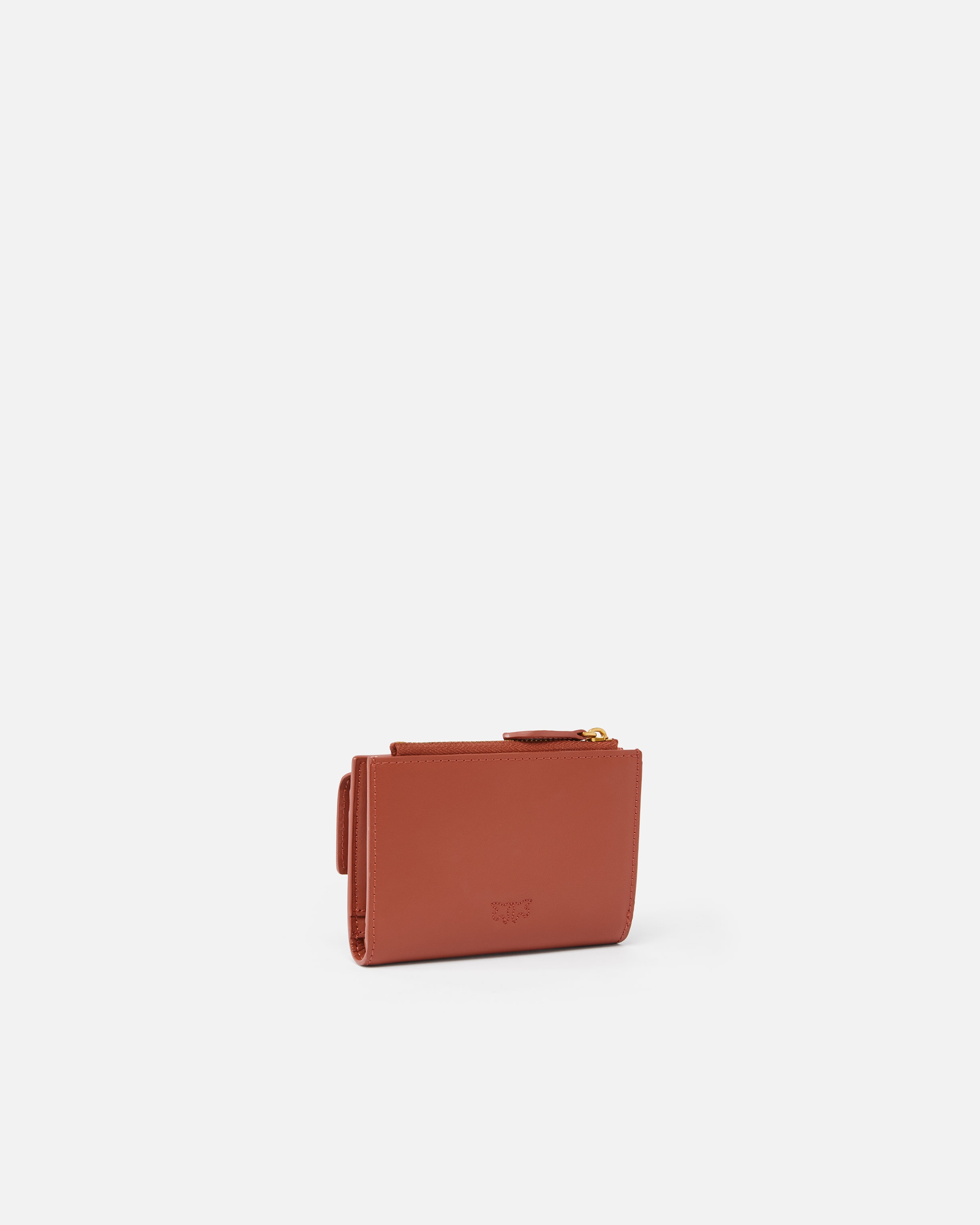 COMPACT SMALL WALLET IN SMOOTH LEATHER WITH LOGO - 2