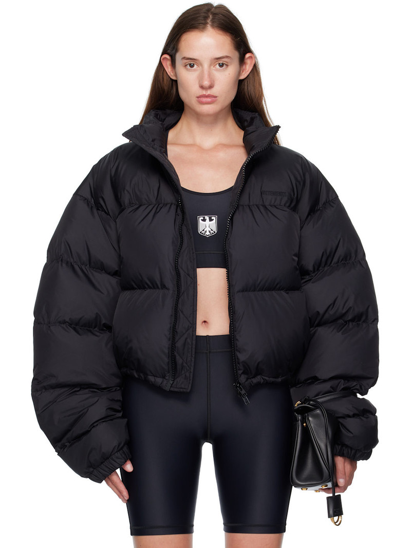 Black Double Logo Boxy Down Jacket 1