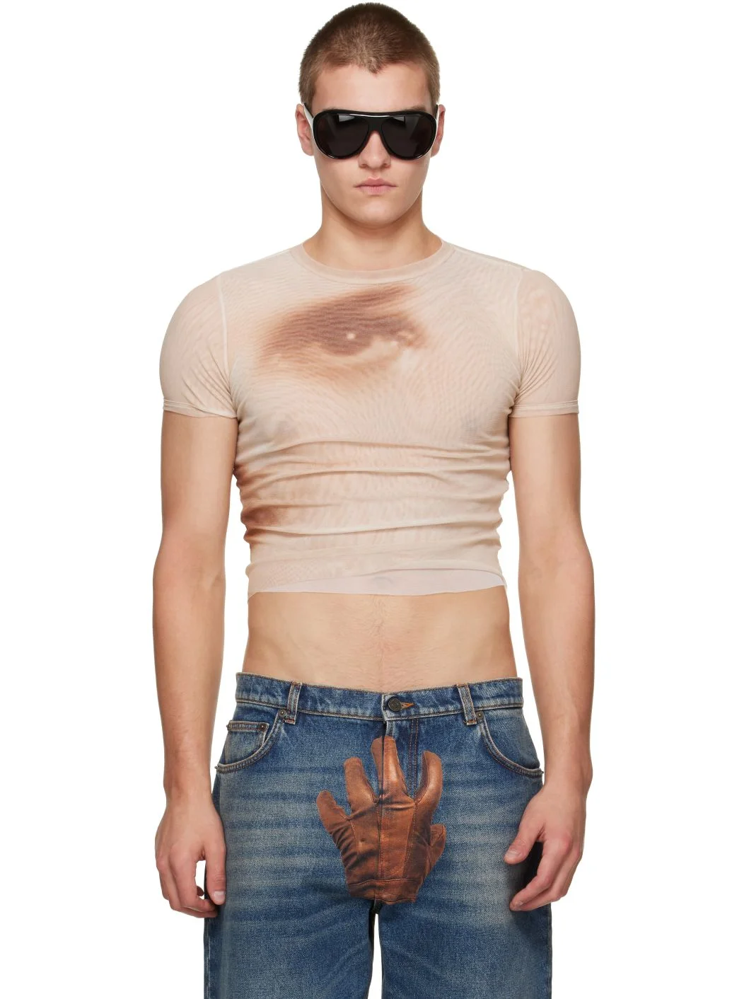 Beige 'The Face' Baby T-shirt - 1