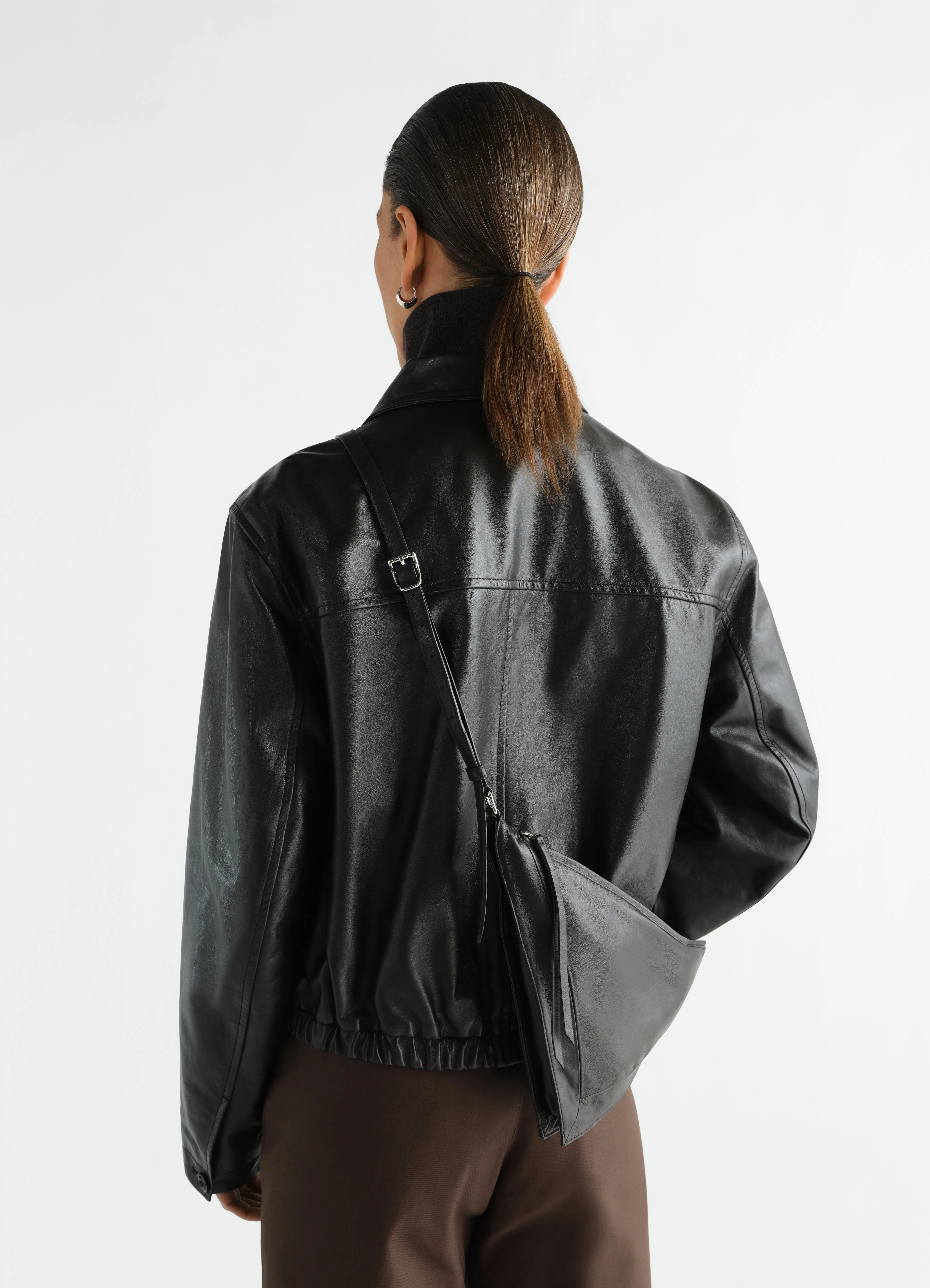 POCKET SCARF BAG IN SHINY NAPPA LAMBSKIN - 1