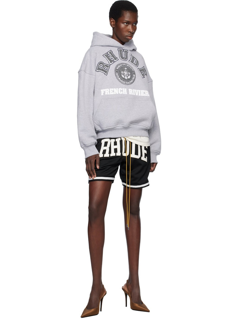 Rhude Gray 'Rhude French Riviera' Patch Hoodie outlook