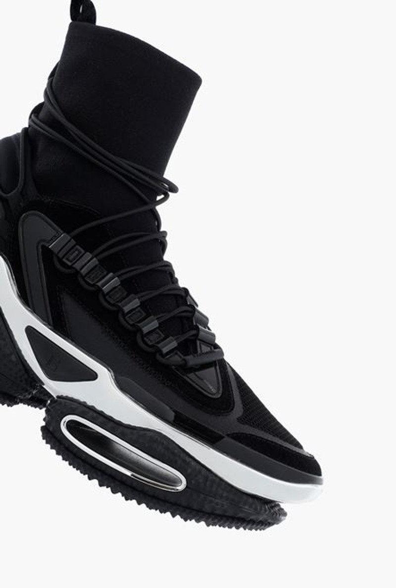 Black and silver mesh and knit B-Bold Runner sneakers with elastic bands 6