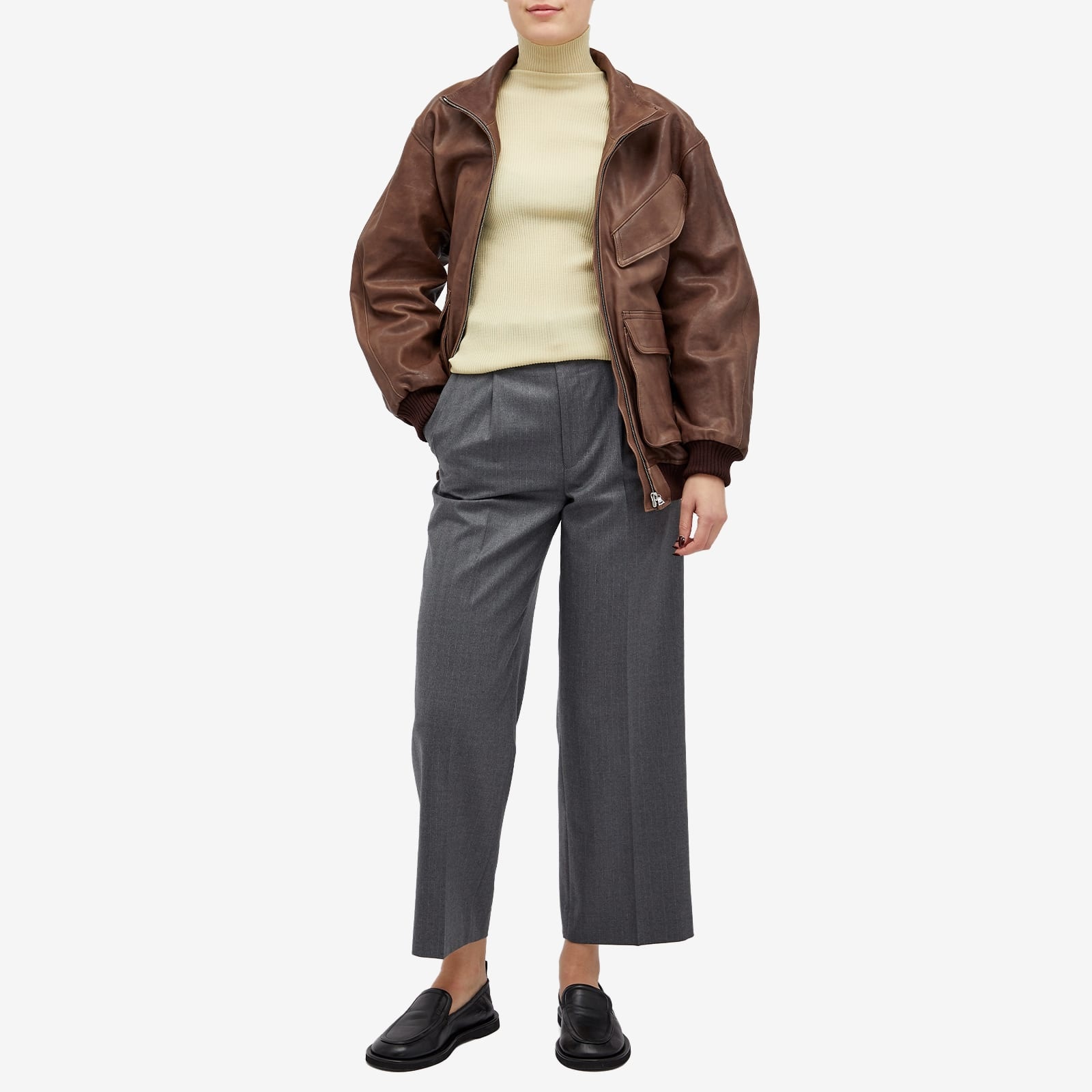 AURALEE Auralee Wool Flannel Stripe Slacks | endclothing