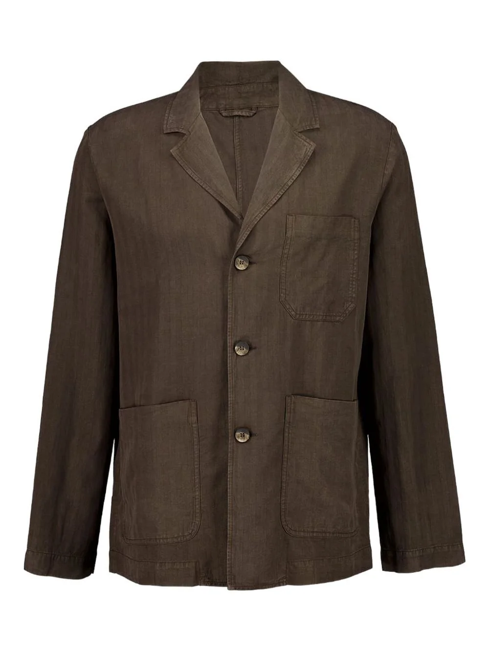 three-button linen blazer - 1