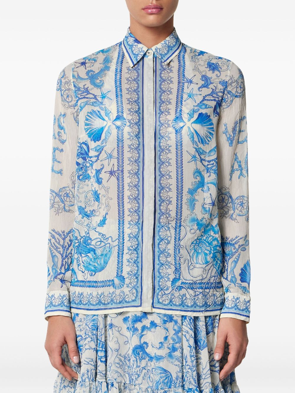 Underwater Barocco crêpe shirt - 3