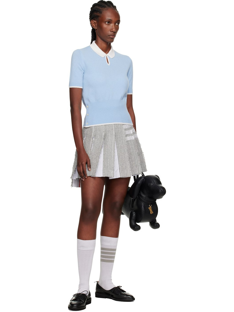 Thom Browne Gray Classic Pleated 4-Bar Miniskirt outlook