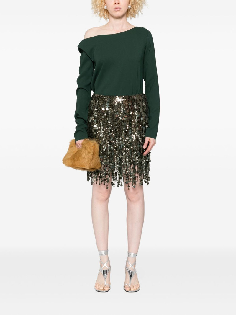 Blumarine sequin-embellished fringe mini skirt outlook