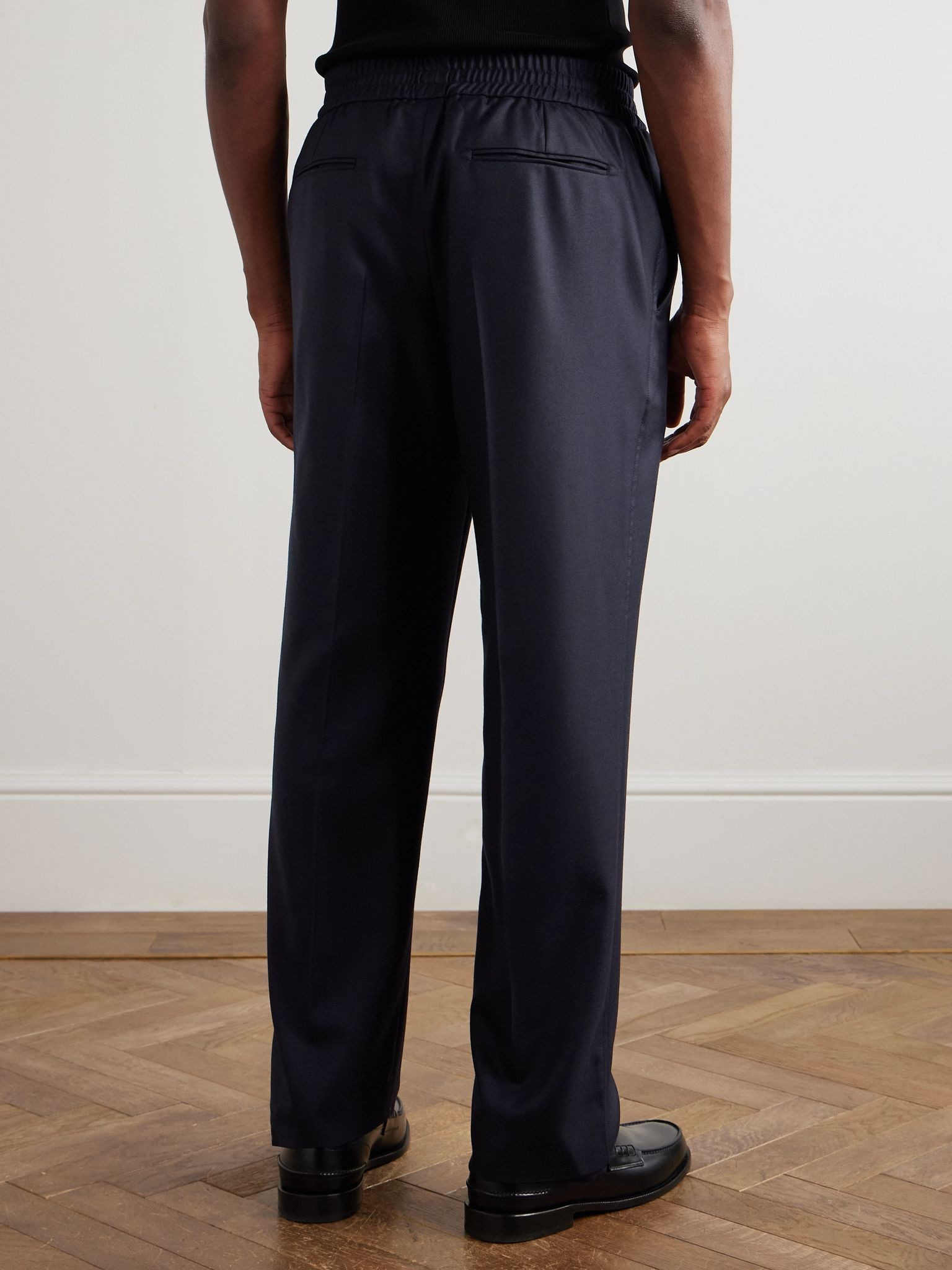 Asolo Straight-Leg Wool and Cashmere-Blend Twill Trousers Navy - 4