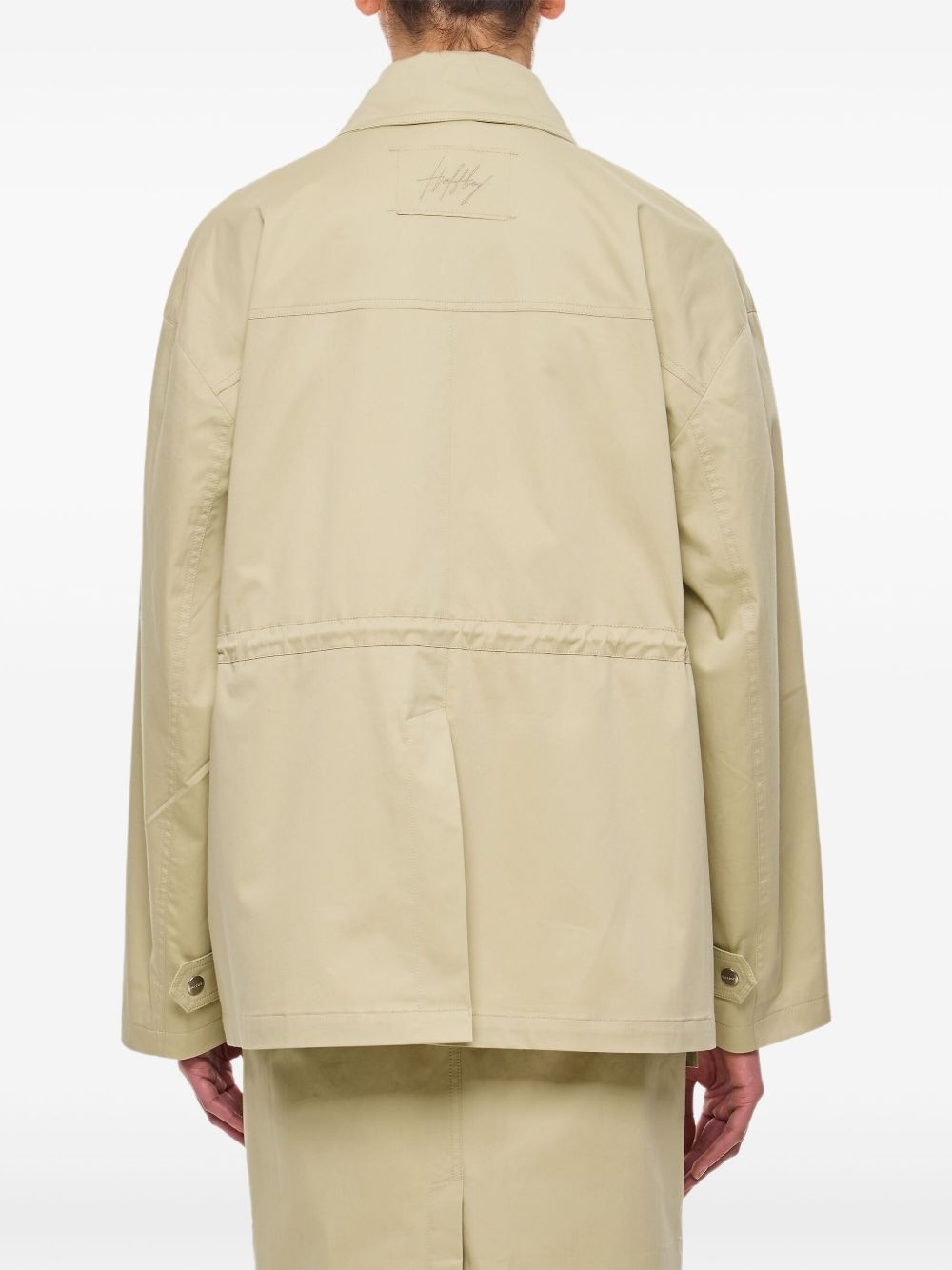 drawstring-waist parka jacket - 3