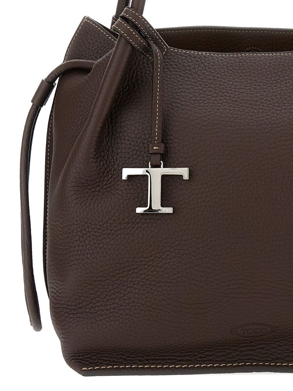 drawstring leather bucket bag - 4