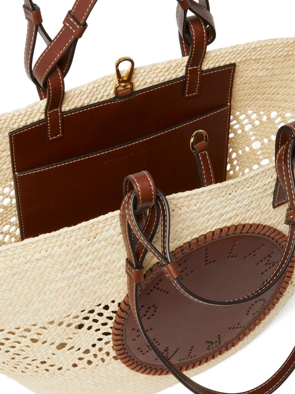logo-perforated tote bag - 6