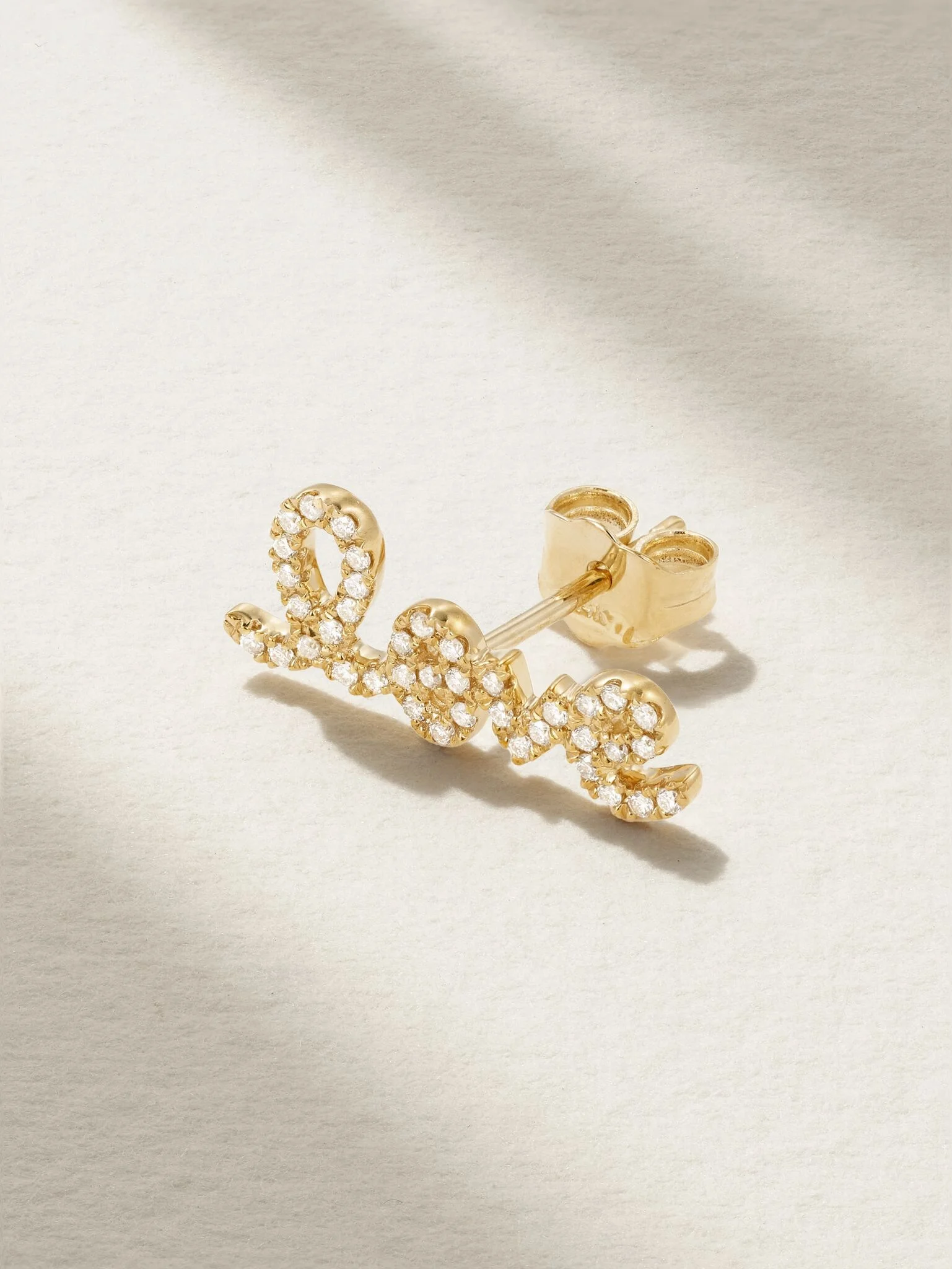 Love 14-karat gold diamond single earring Gold - 1