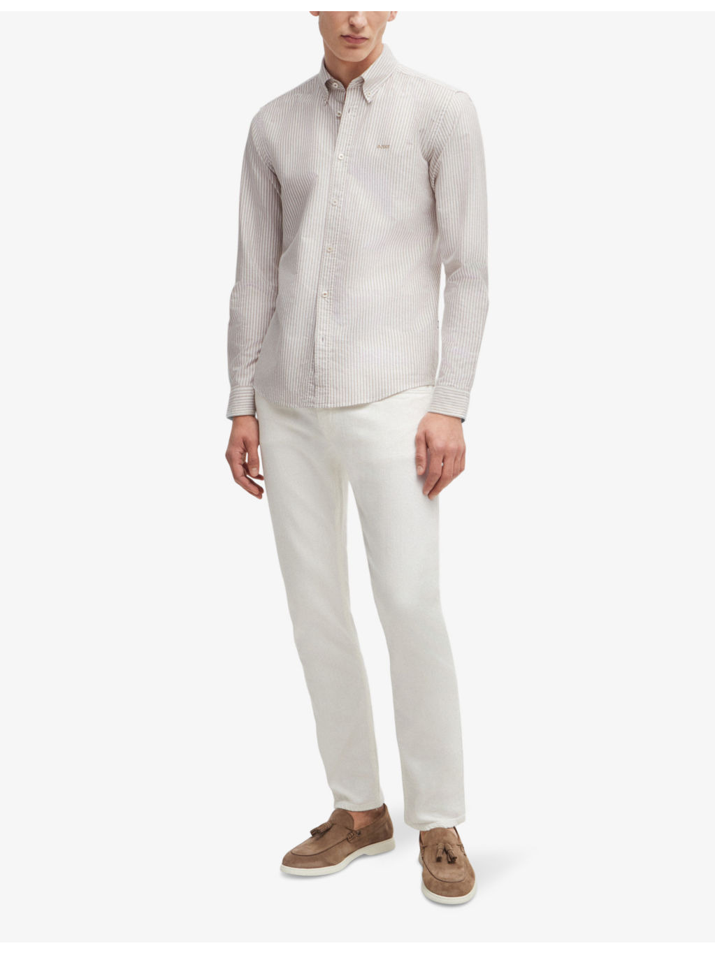 Slim-fit button-down Oxford-cotton shirt - 2