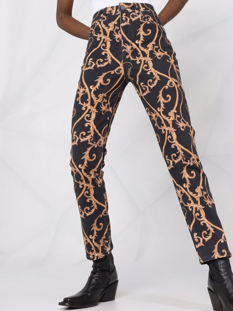 baroque-print jeans 3