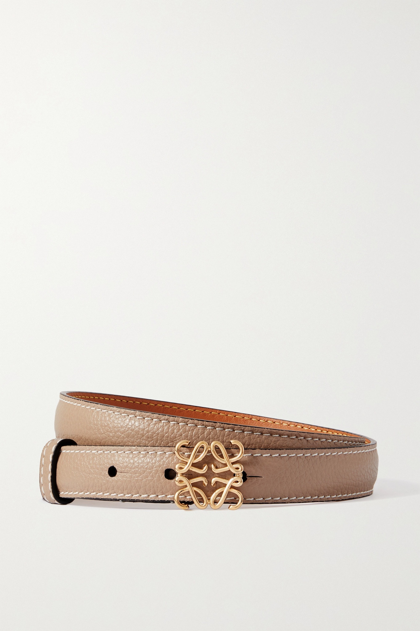 Anagram textured-leather belt - 1