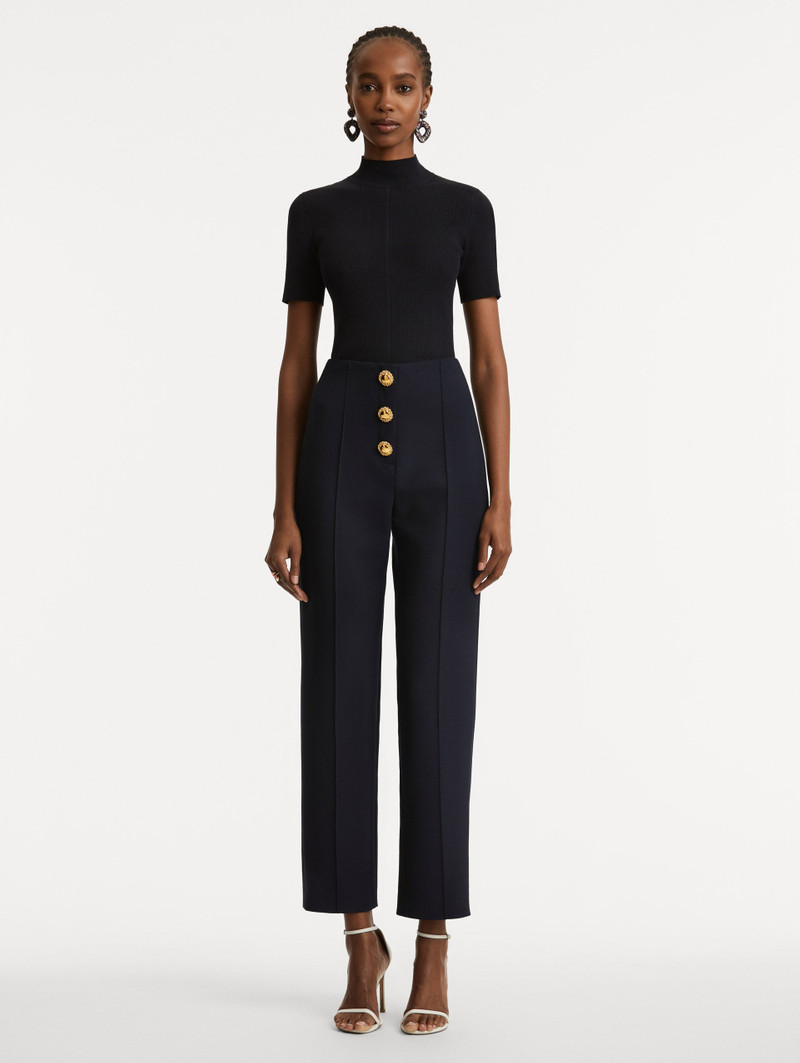 Oscar de la Renta BUTTON-DETAILED WOOL PANT outlook