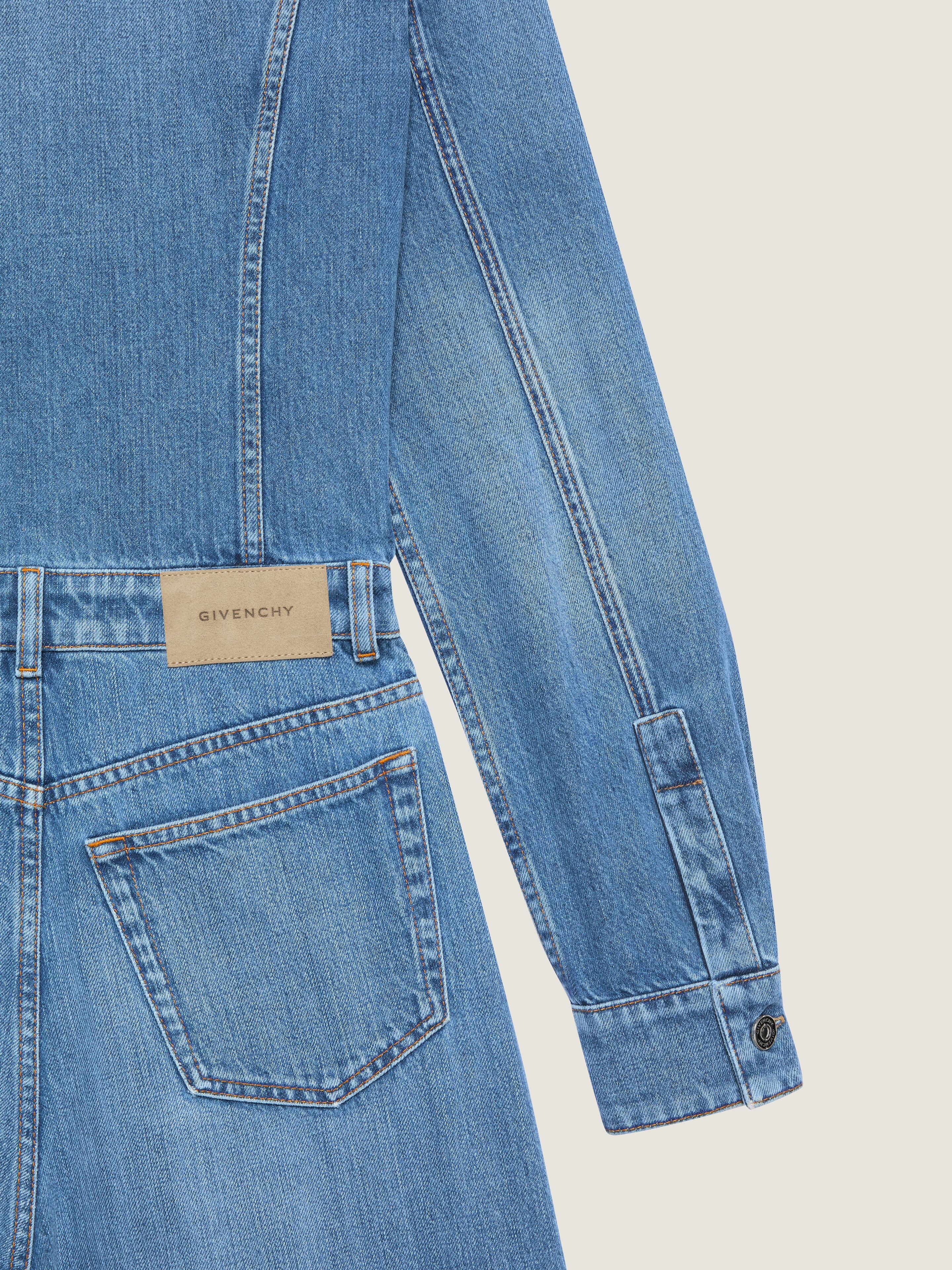 JUMPSUIT IN WASHED DENIM - 5