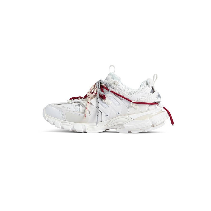 BALENCIAGA Men's Track Trail Laces Sneaker in White/red/grey/black outlook