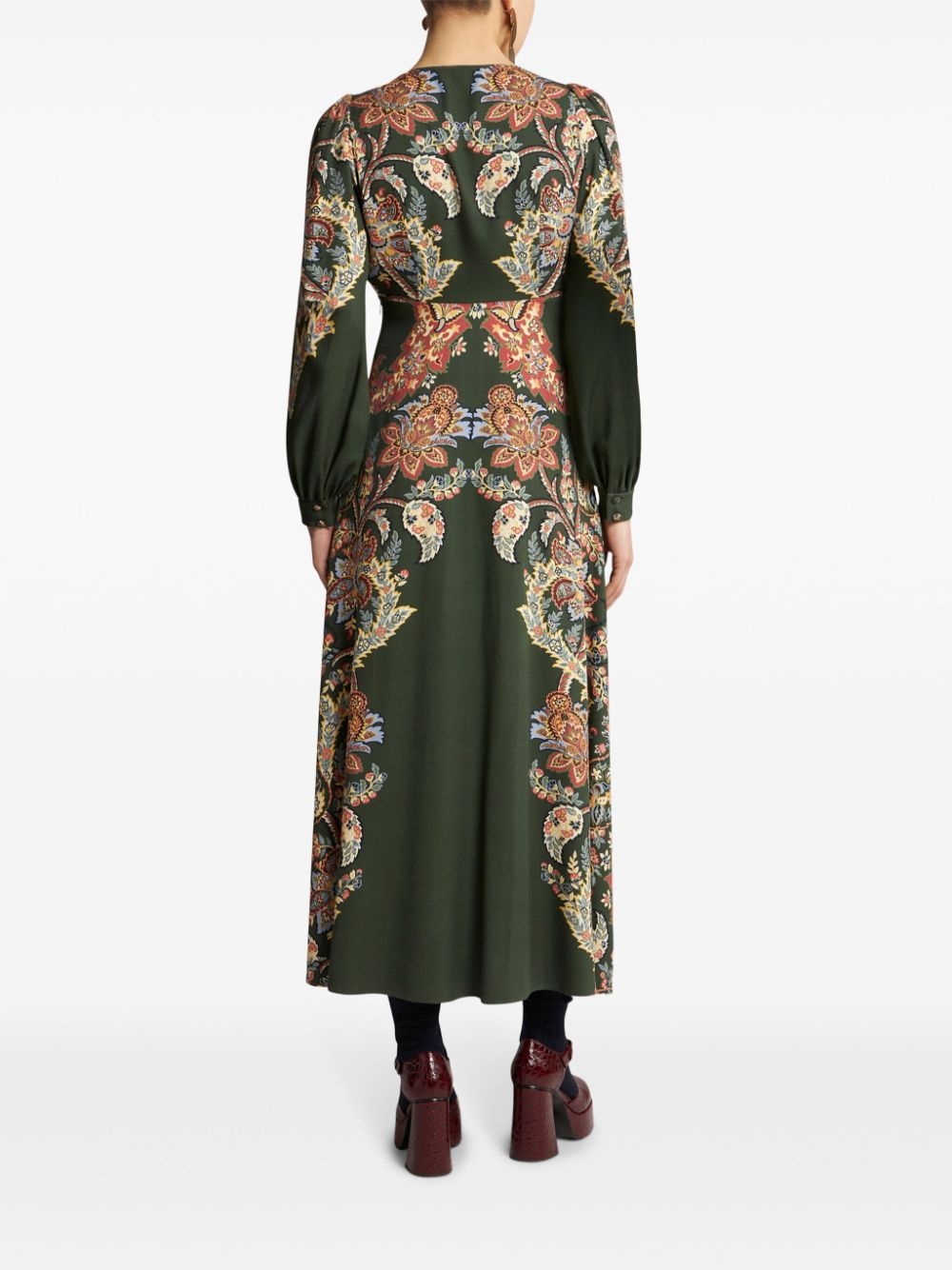 floral print twill dress - 3