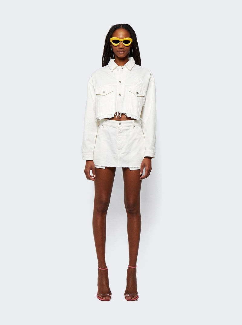 Miu Miu Denim Mini Skirt White outlook