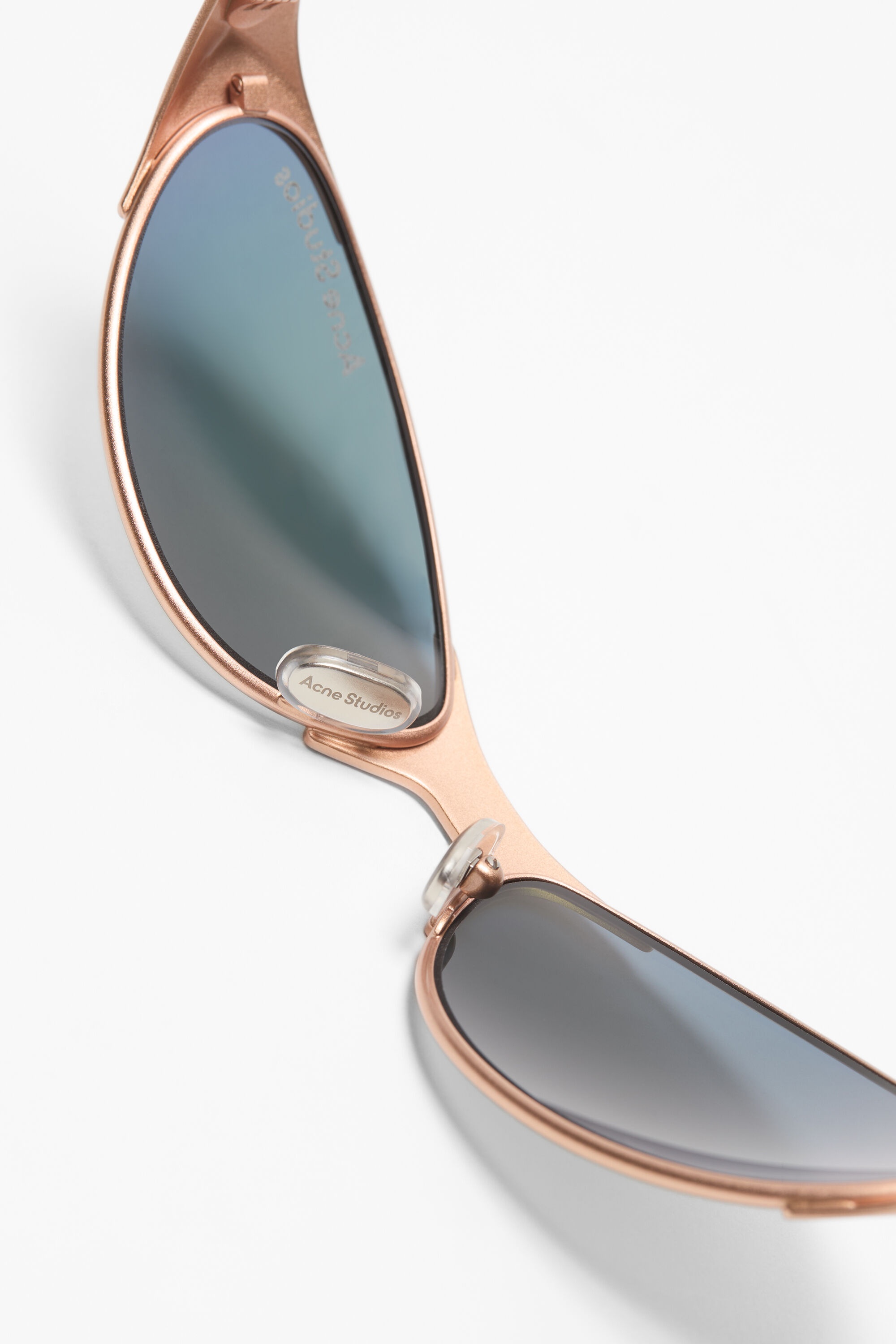Metal frame charm sunglasses - Rose copper - 5