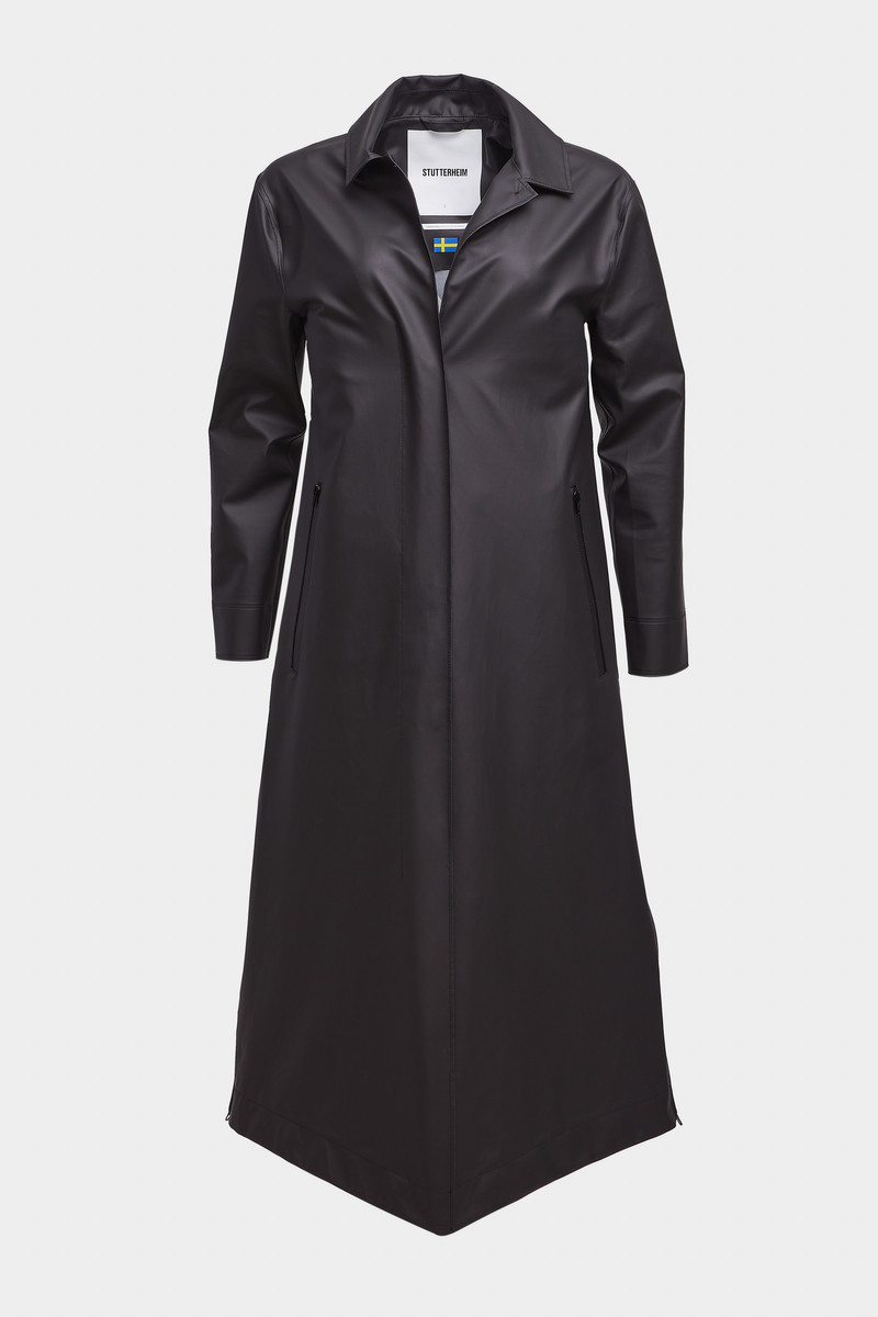 Hornstull Long Raincoat Black 1
