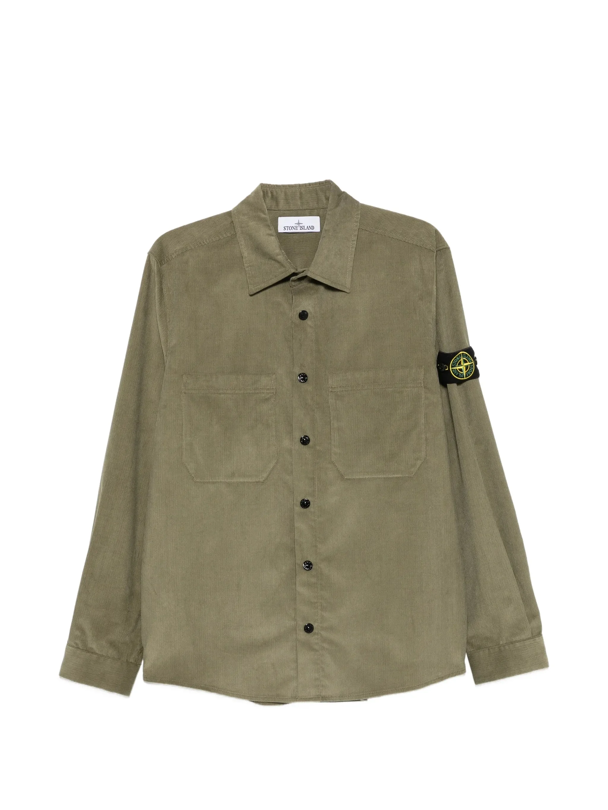 Stone Island Corduroy-texture Logo-patch Shirt - 1