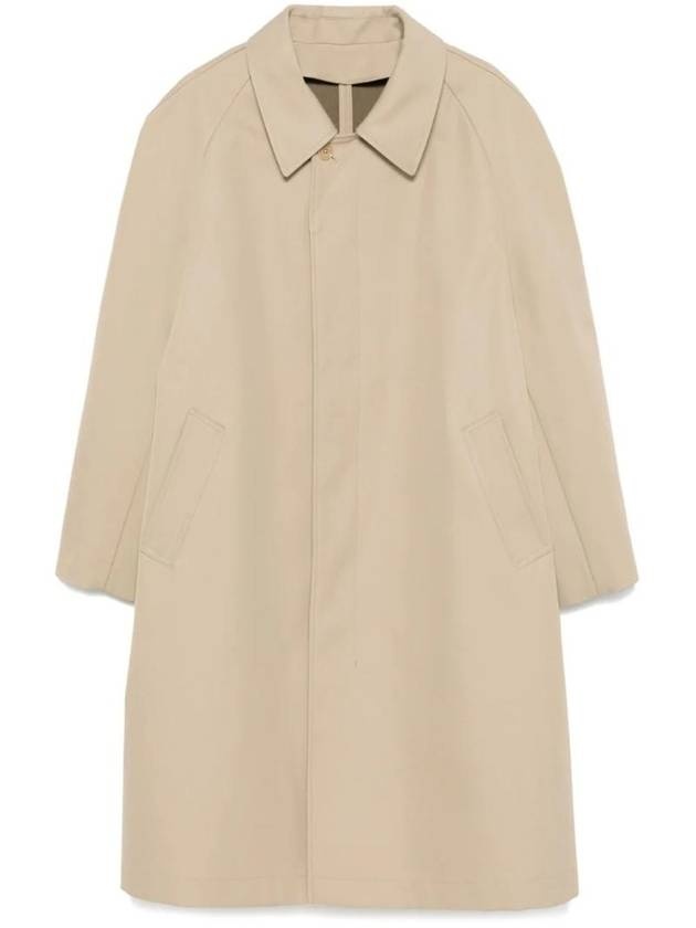 Button Car Coat Single Coat Beige - 1