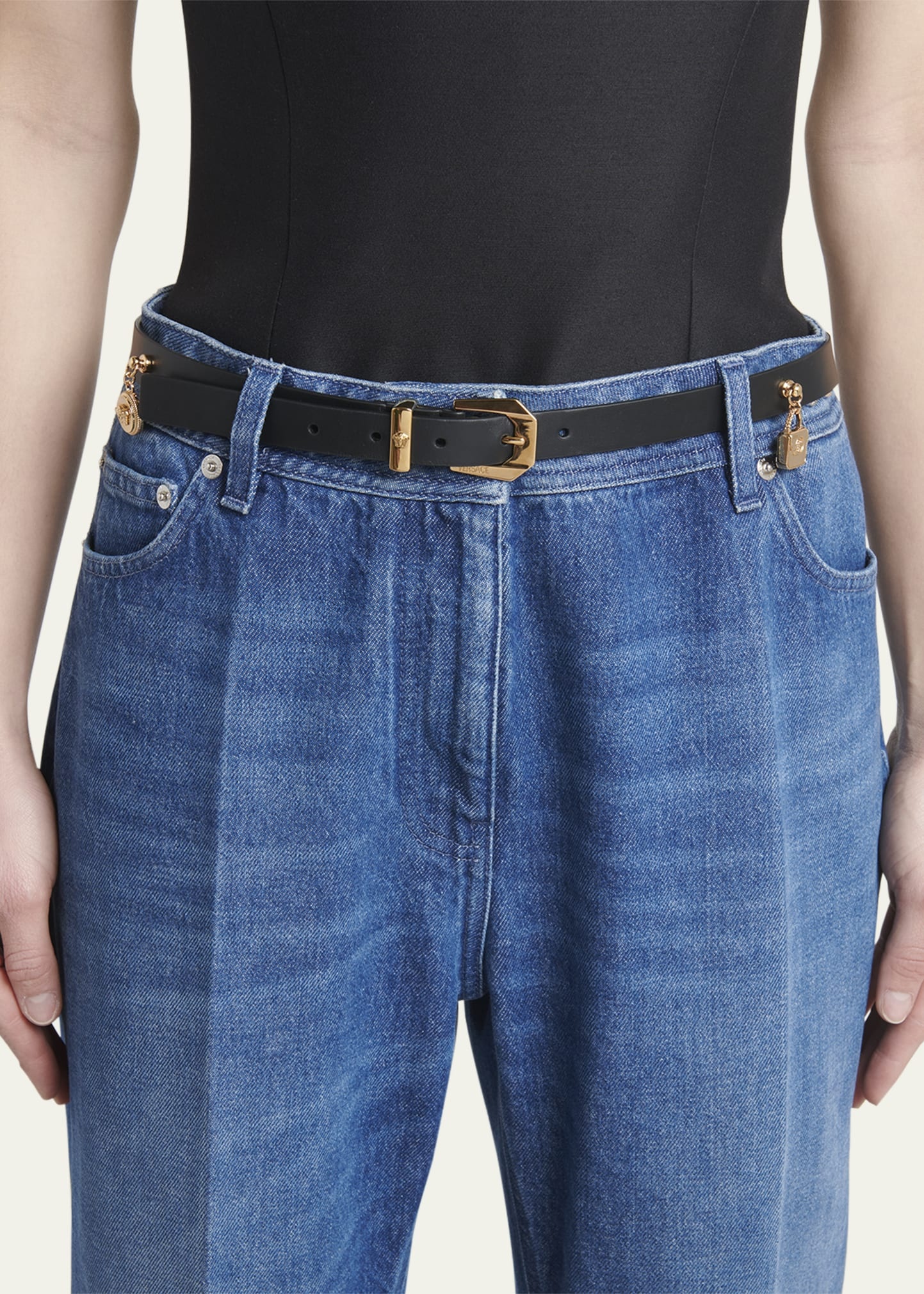 H20 Medusa Charm Leather & Brass Belt - 2
