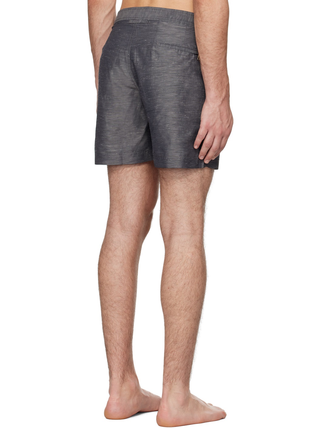 Gray Bulldog Linen Swim Shorts - 3