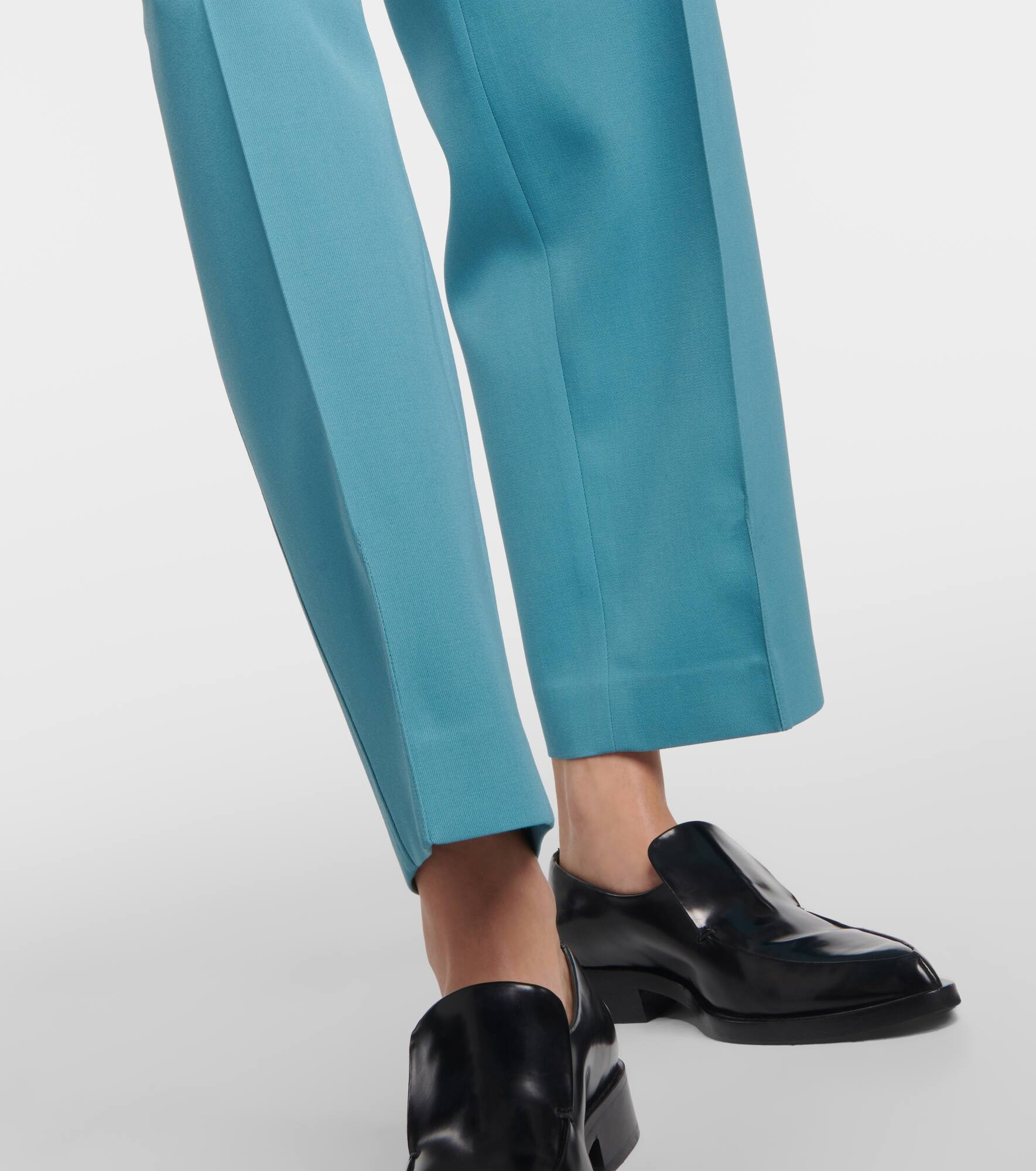 Pleated wool wide-leg pants - 5