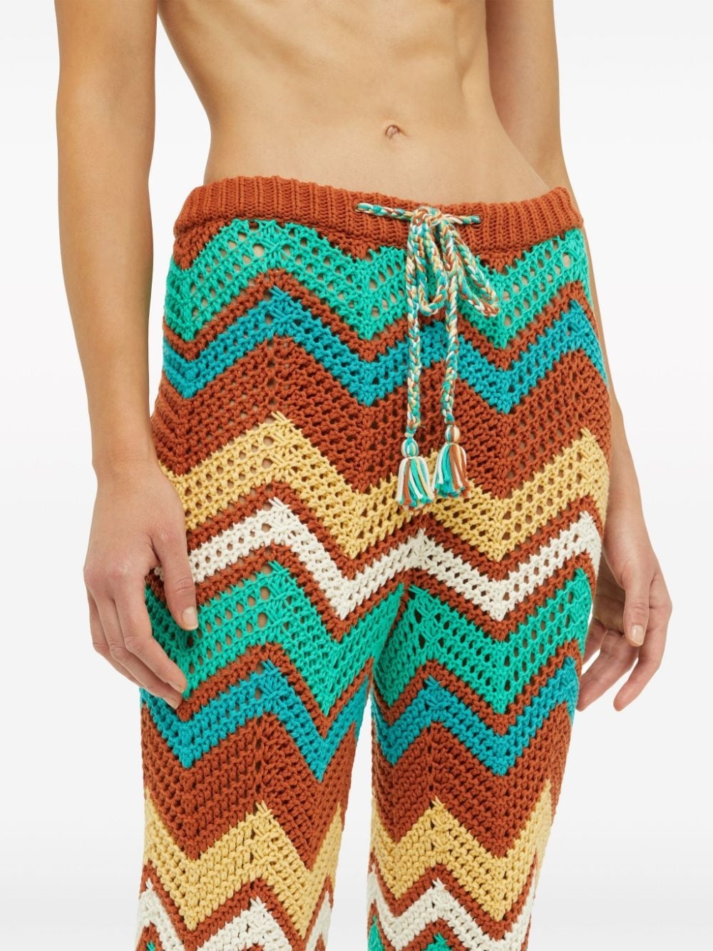 Kaleidoscopic chevron knit trousers - 5