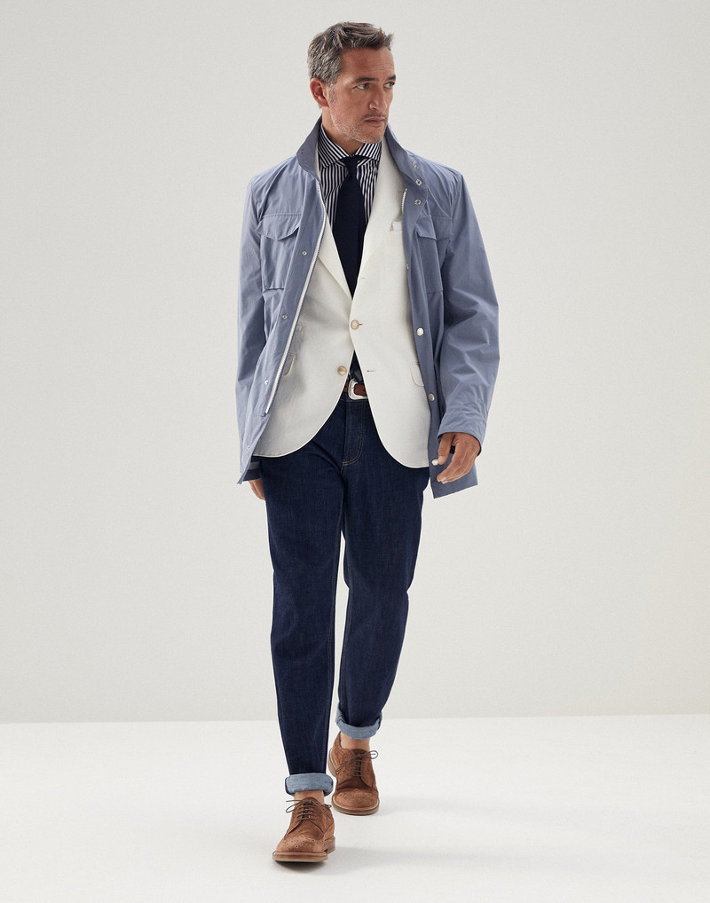 Brunello Cucinelli Lightweight denim traditional fit five-pocket trousers outlook