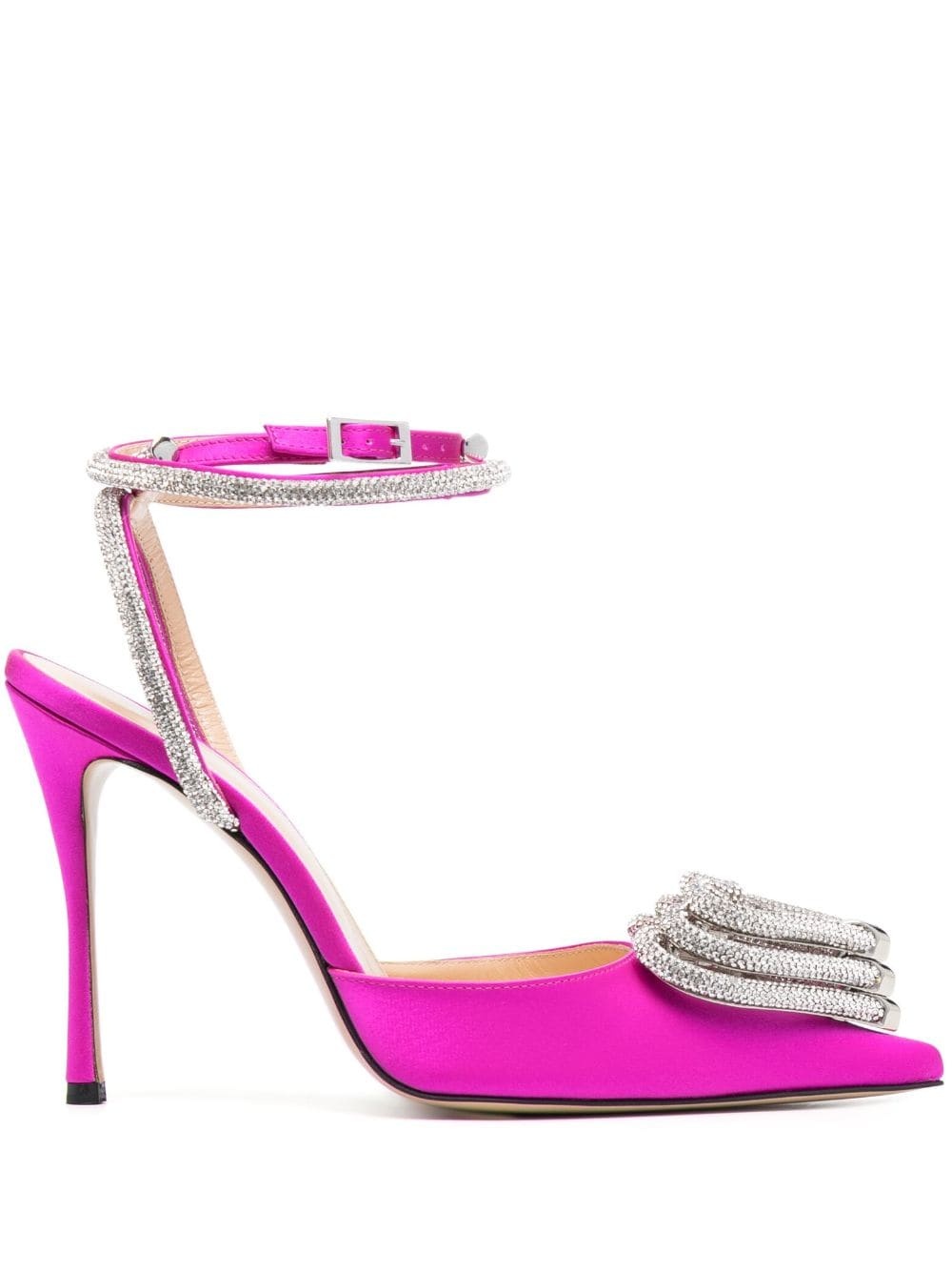 Triple Heart 110mm satin pumps - 1