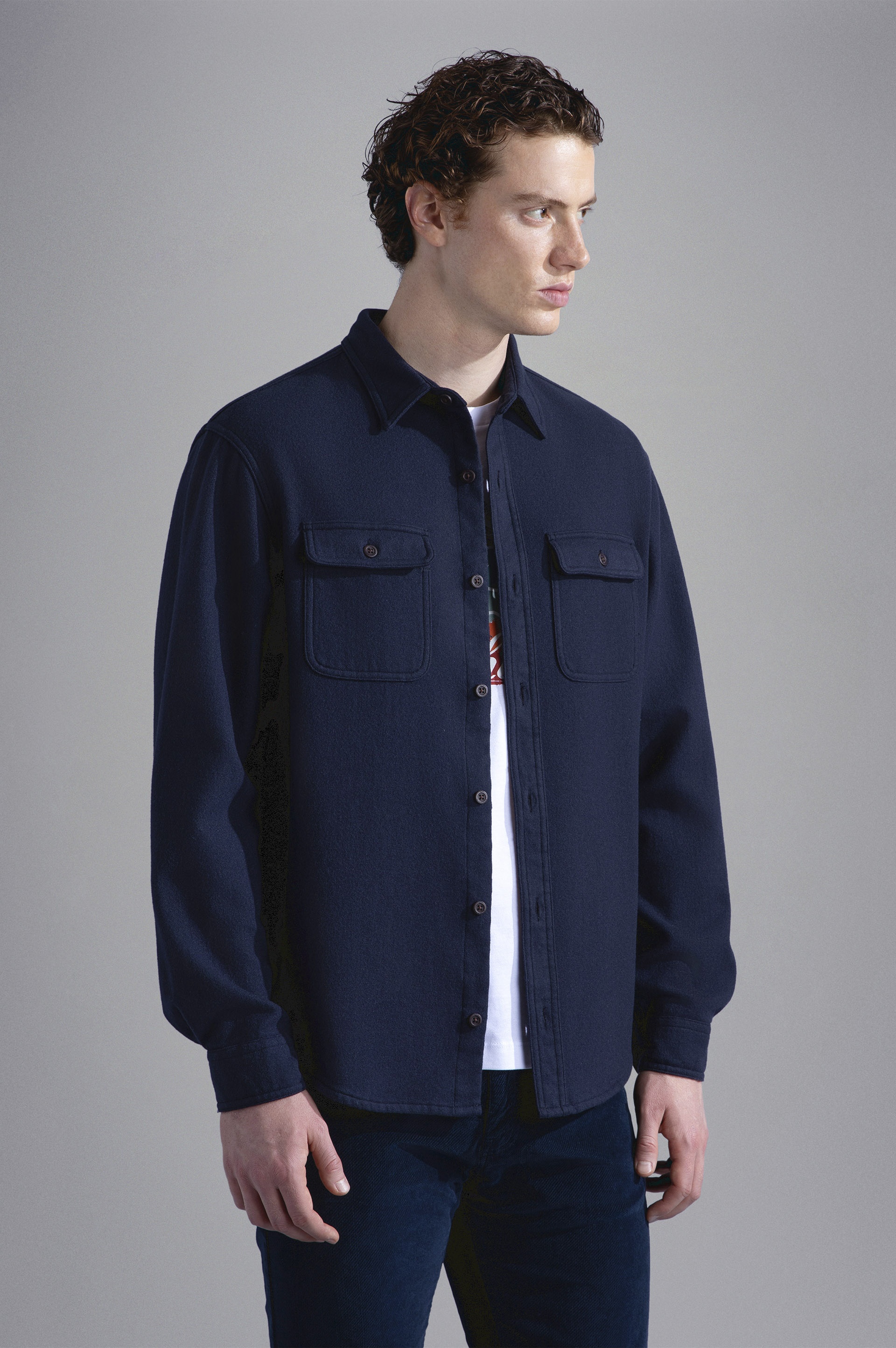 GARMENT DYED WOOL OVERSHIRT - 6